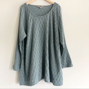 Flax Green Effortless Tunic Long Sleeve Top 1G 1X